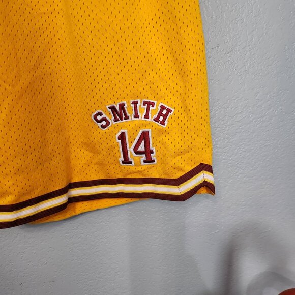 Bel-Air Academy Basketball Shorts Yellow & Red Size M Athletic Mesh Sports Appar - Picture 7 of 12